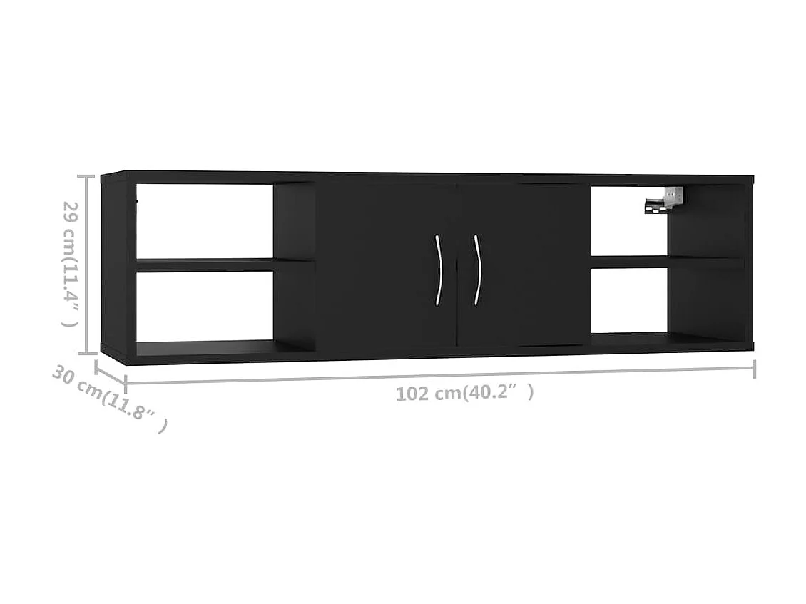 Étagère murale Noir 102x30x29