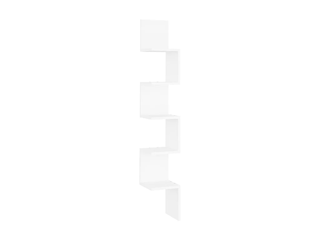 Étagère d'angle murale Blanc 20x20x127,5