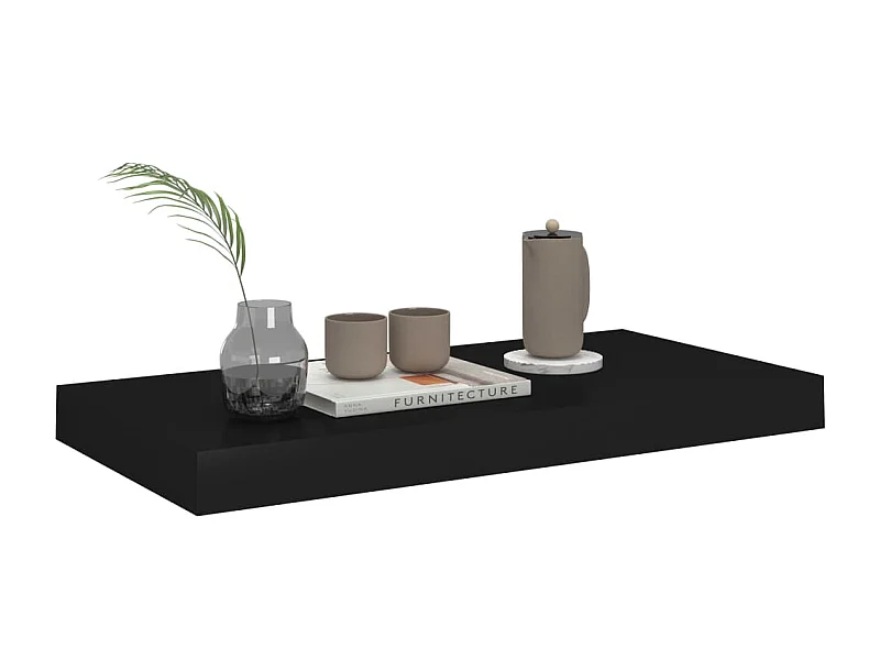 Étagère murale flottante Noir 50x23x3,8 MDF