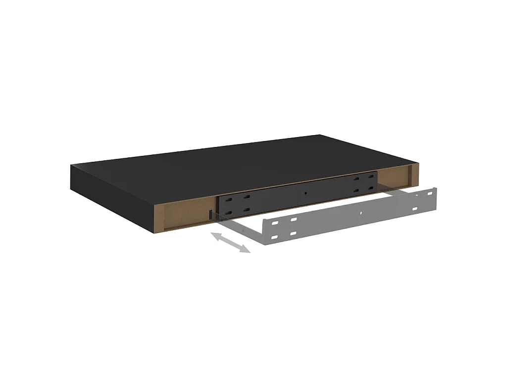 Étagère murale flottante Noir 50x23x3,8 MDF