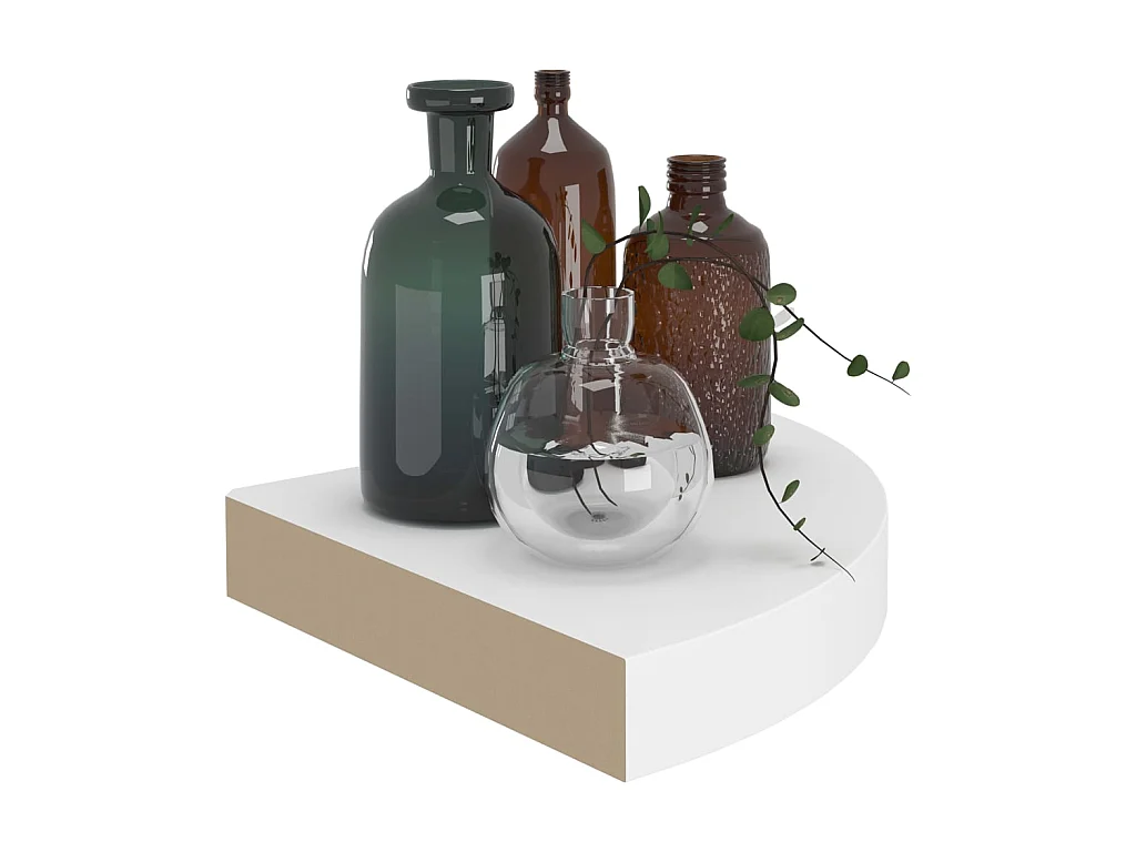 Étagère d'angle flottante Blanc 25x25x3,8 MDF