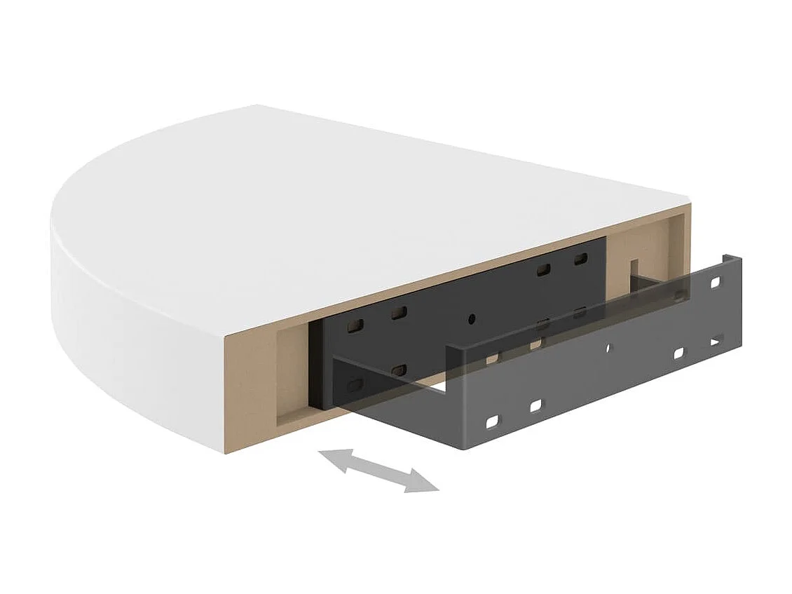 Étagère d'angle flottante Blanc 25x25x3,8 MDF