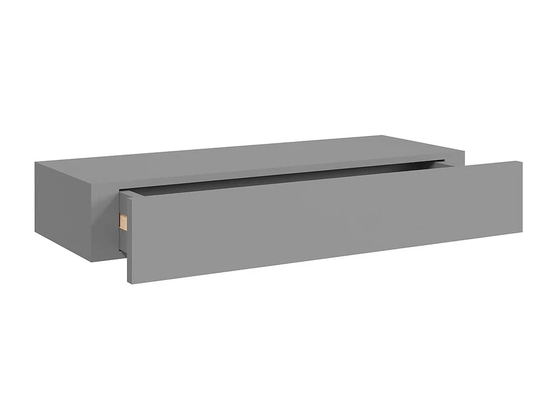 Étagères à tiroirs murales 2 pcs Gris 60x23,5x10 MDF