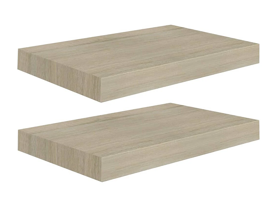 Étagères murales flottantes 2 pcs Chêne 40x23x3,8 MDF