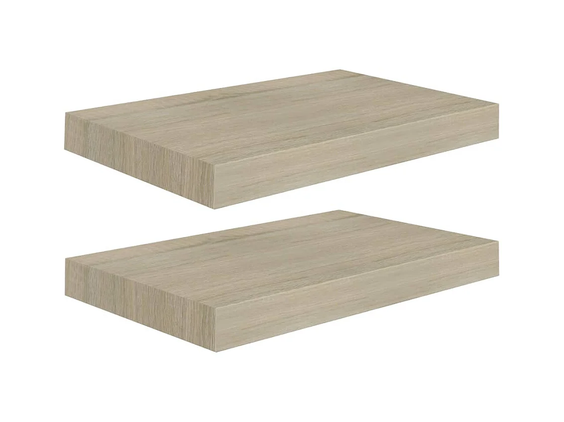 Étagères murales flottantes 2 pcs Chêne 40x23x3,8 MDF