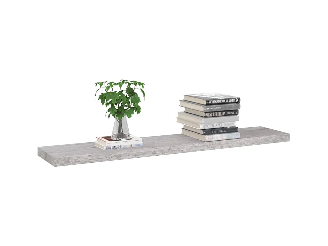 Étagère murale flottante Gris béton 120x23,5x3,8 MDF