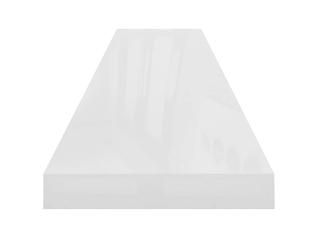 Étagère murale flottante 4pcs Blanc brillant 120x23,5x3,8 MDF