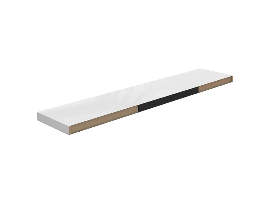 Étagère murale flottante 4pcs Blanc brillant 120x23,5x3,8 MDF