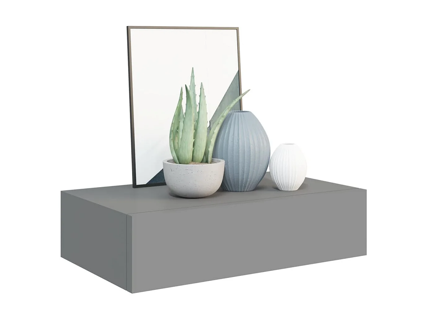 Étagère à tiroir murale Gris 40x23,5x10 MDF