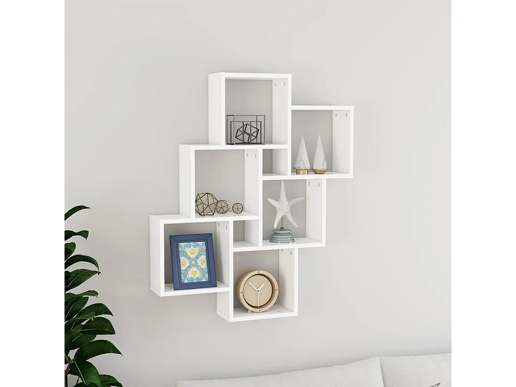 Étagère cube murale Blanc 78x15x93