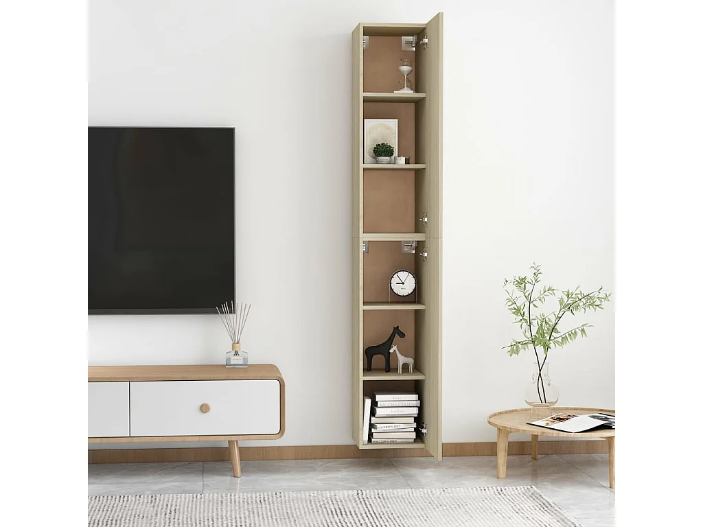 Etagère murale 2 pcs Chêne sonoma 30,5x30x90