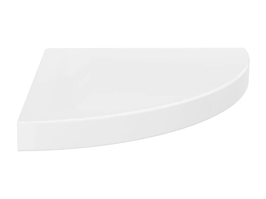 Étagères d'angle flottantes 4pcs Blanc brillant 35x35x3,8 MDF