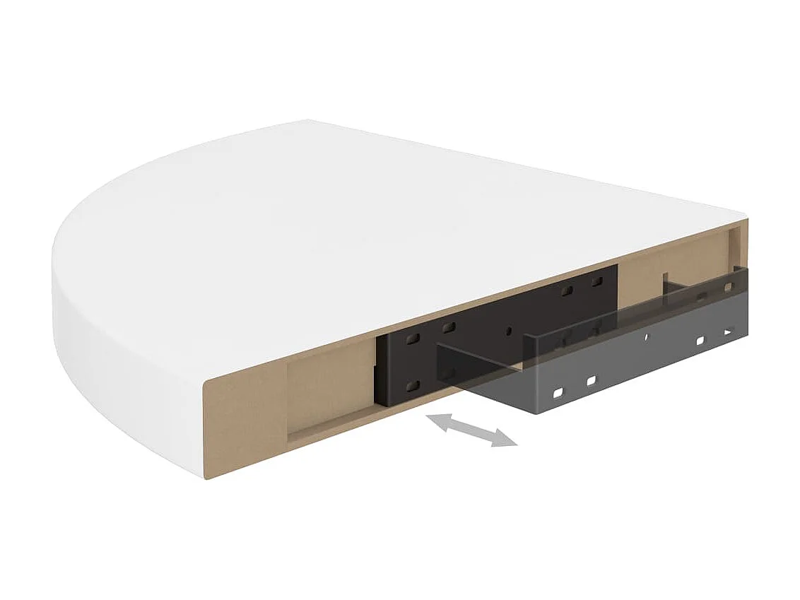 Étagères d'angle flottantes 4pcs Blanc brillant 35x35x3,8 MDF