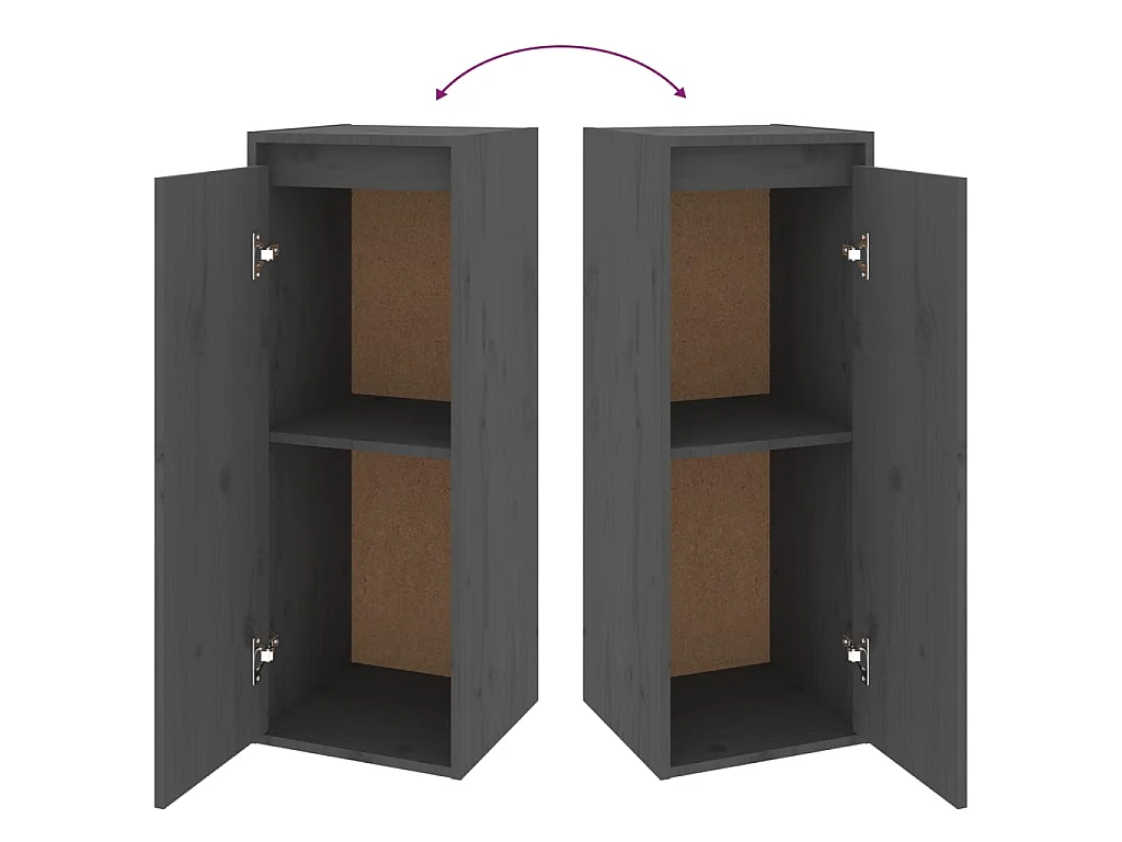 Armoire murale Gris 30x30x80 Bois de pin massif