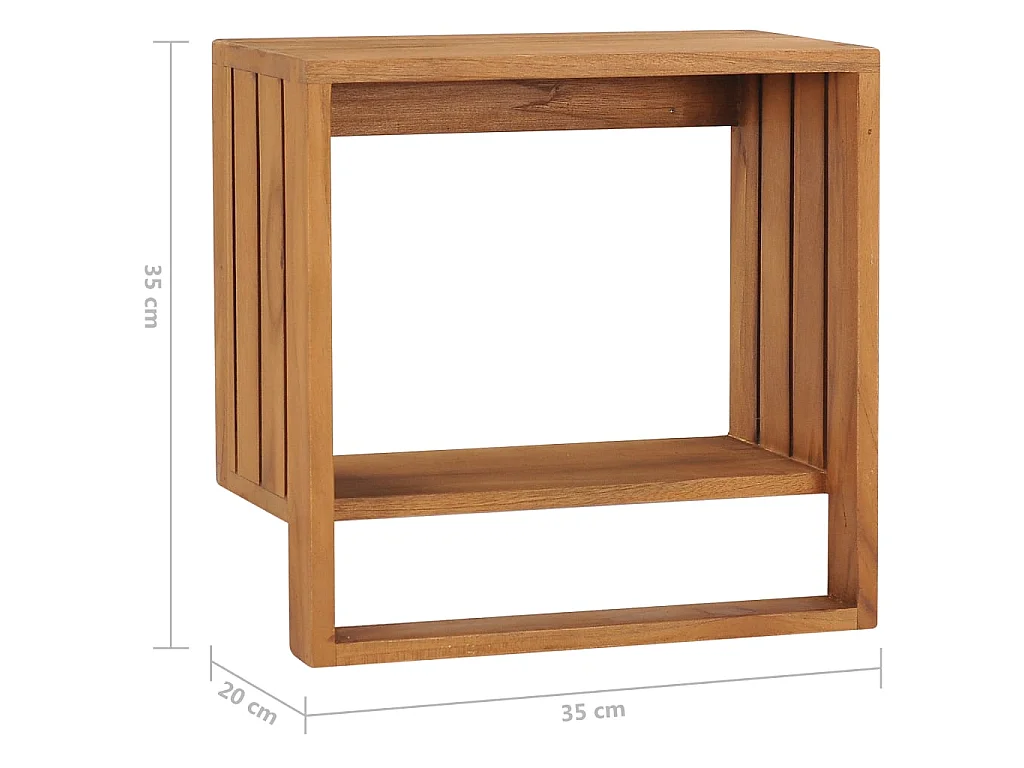 Toallero de pared de teca maciza 35x20x35 cm Marrón