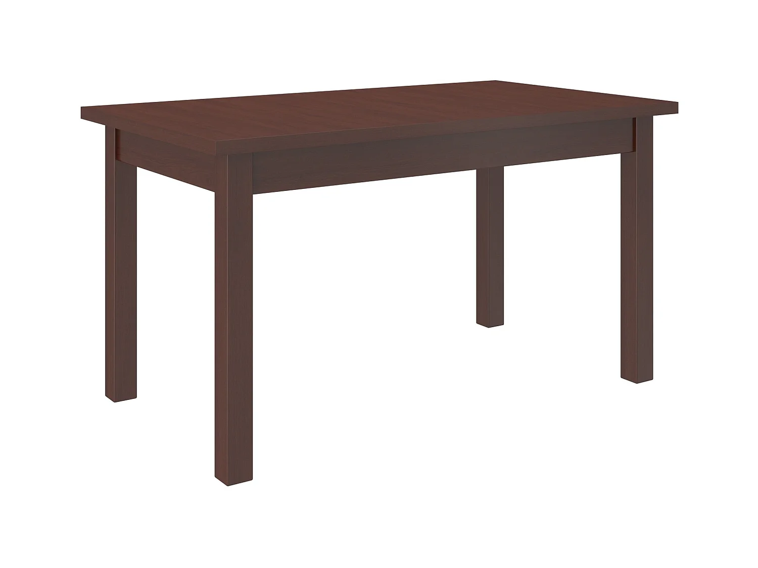 Ensemble table extensible 140-180cm et 6 chaises en bois Noyer foncé et tissu beige clair Zakria