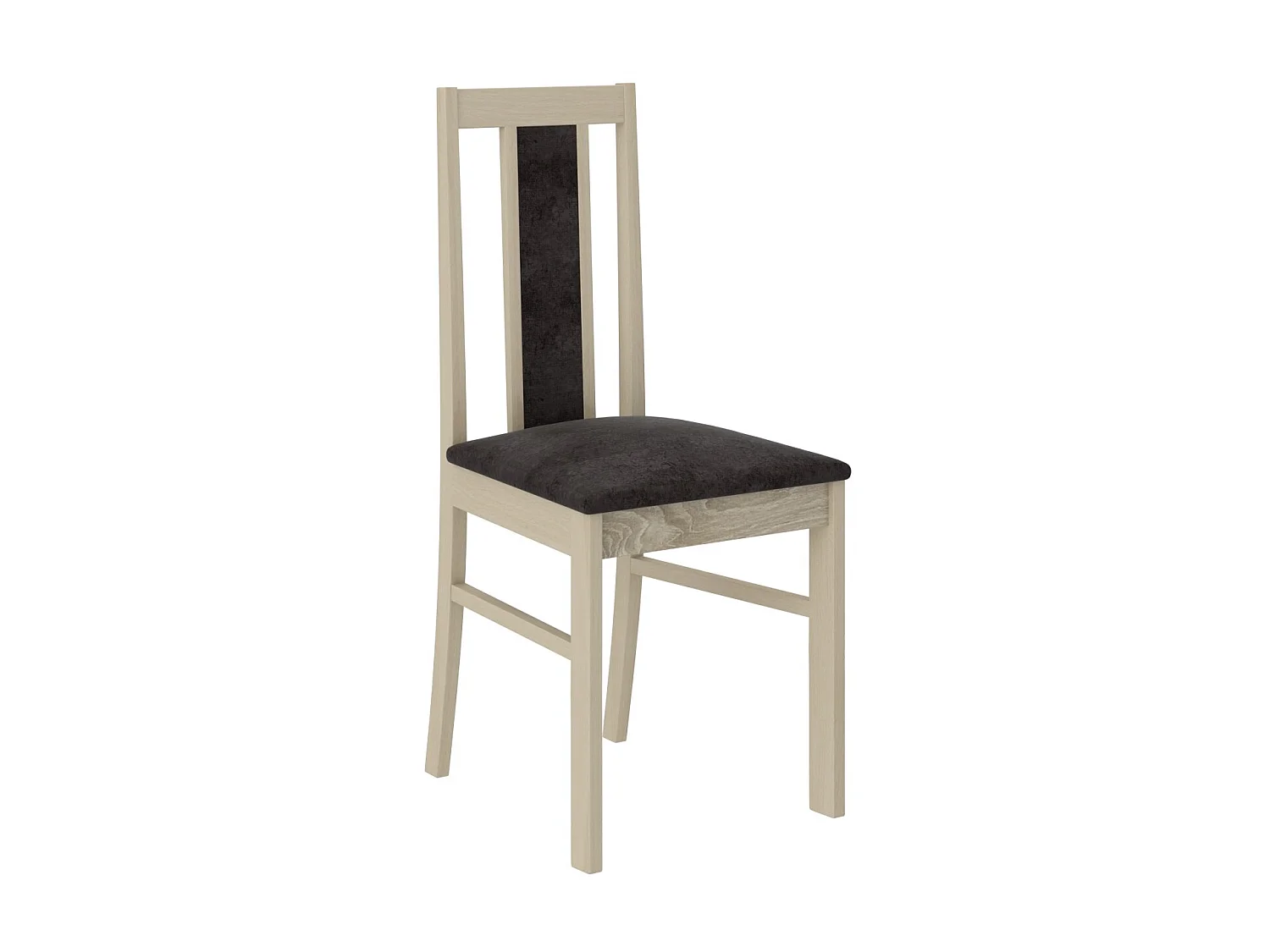 Ensemble table extensible 140-180cm et 6 chaises en bois clair sonoma et tissu noir Louiza