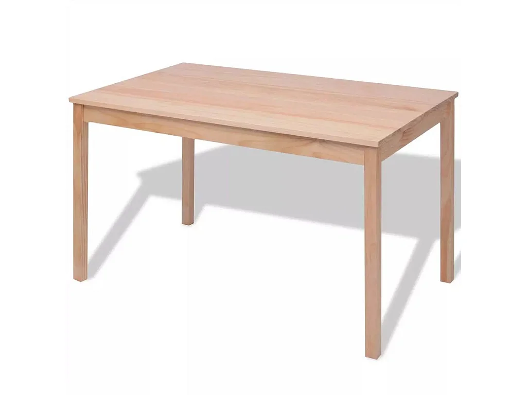 Table de cuisine rectangulaire et 6 chaises bois pinède naturel Kezako