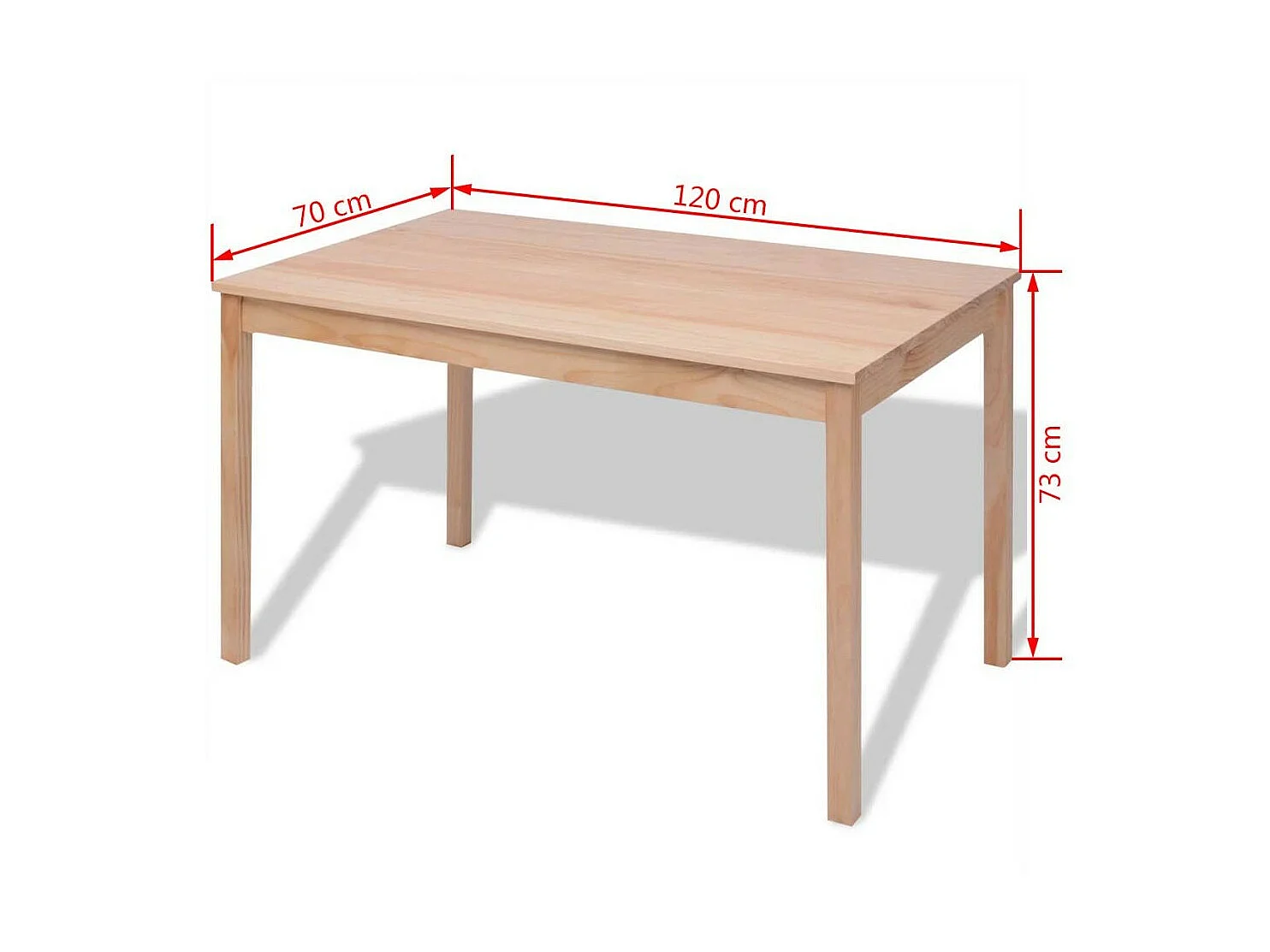 Table de cuisine rectangulaire et 6 chaises bois pinède naturel Kezako