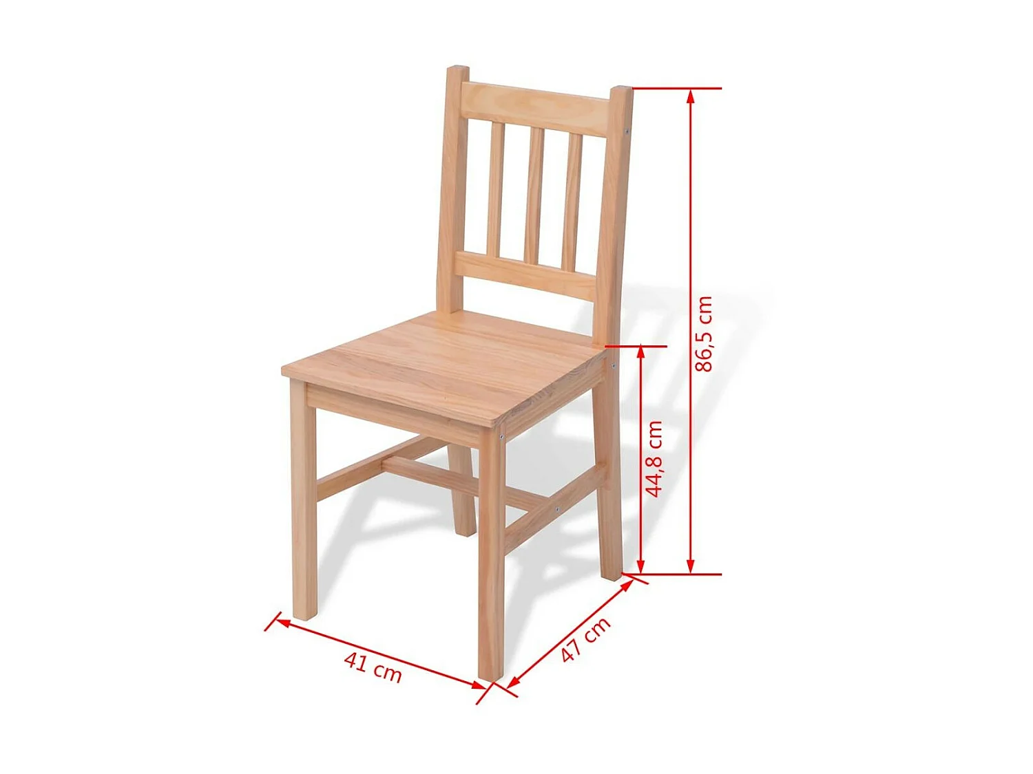 Table de cuisine rectangulaire et 6 chaises bois pinède naturel Kezako
