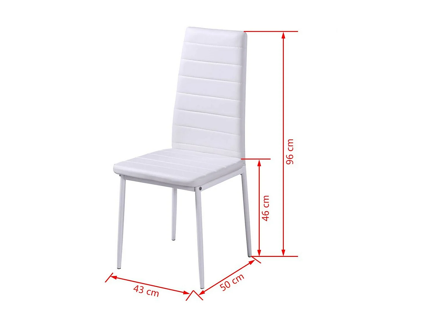 Table laqué noir et 4 chaises simili blanc Kuira