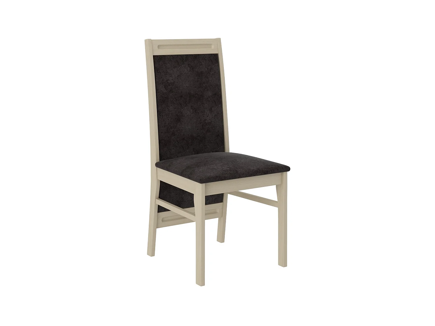 Ensemble table extensible 140-180cm et 6 chaises en bois clair sonoma et tissu gris foncé Komba