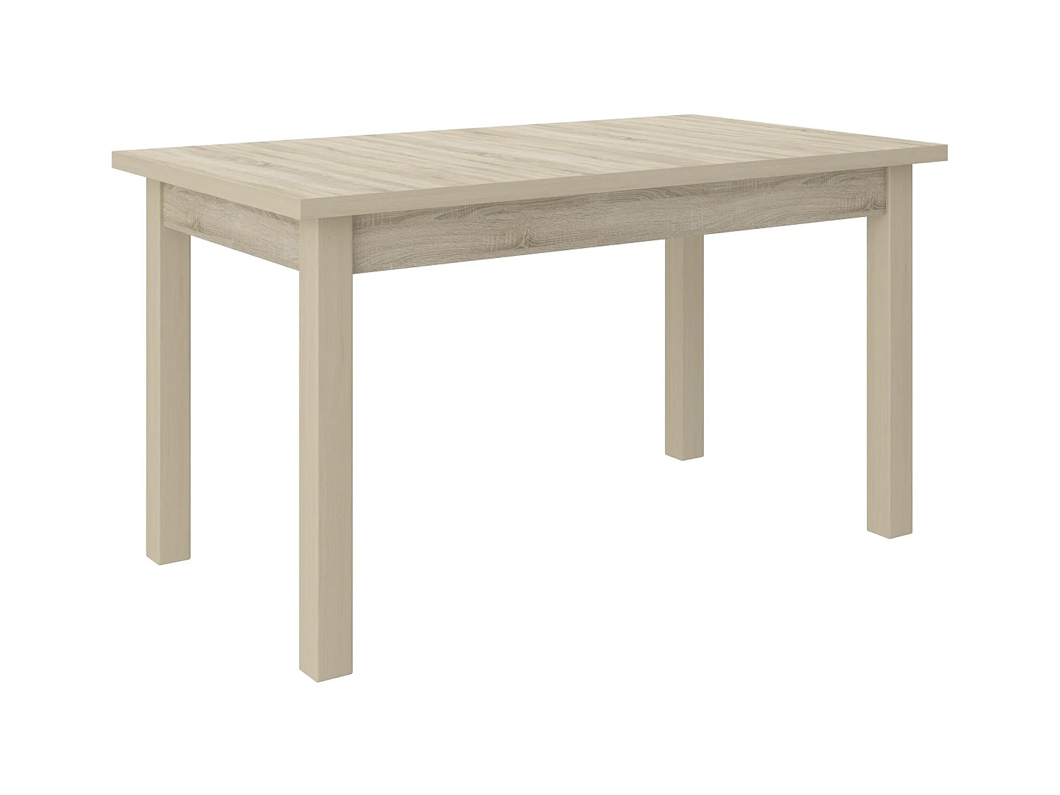 Ensemble table extensible 140-180cm et 6 chaises en bois clair sonoma et tissu gris foncé Komba