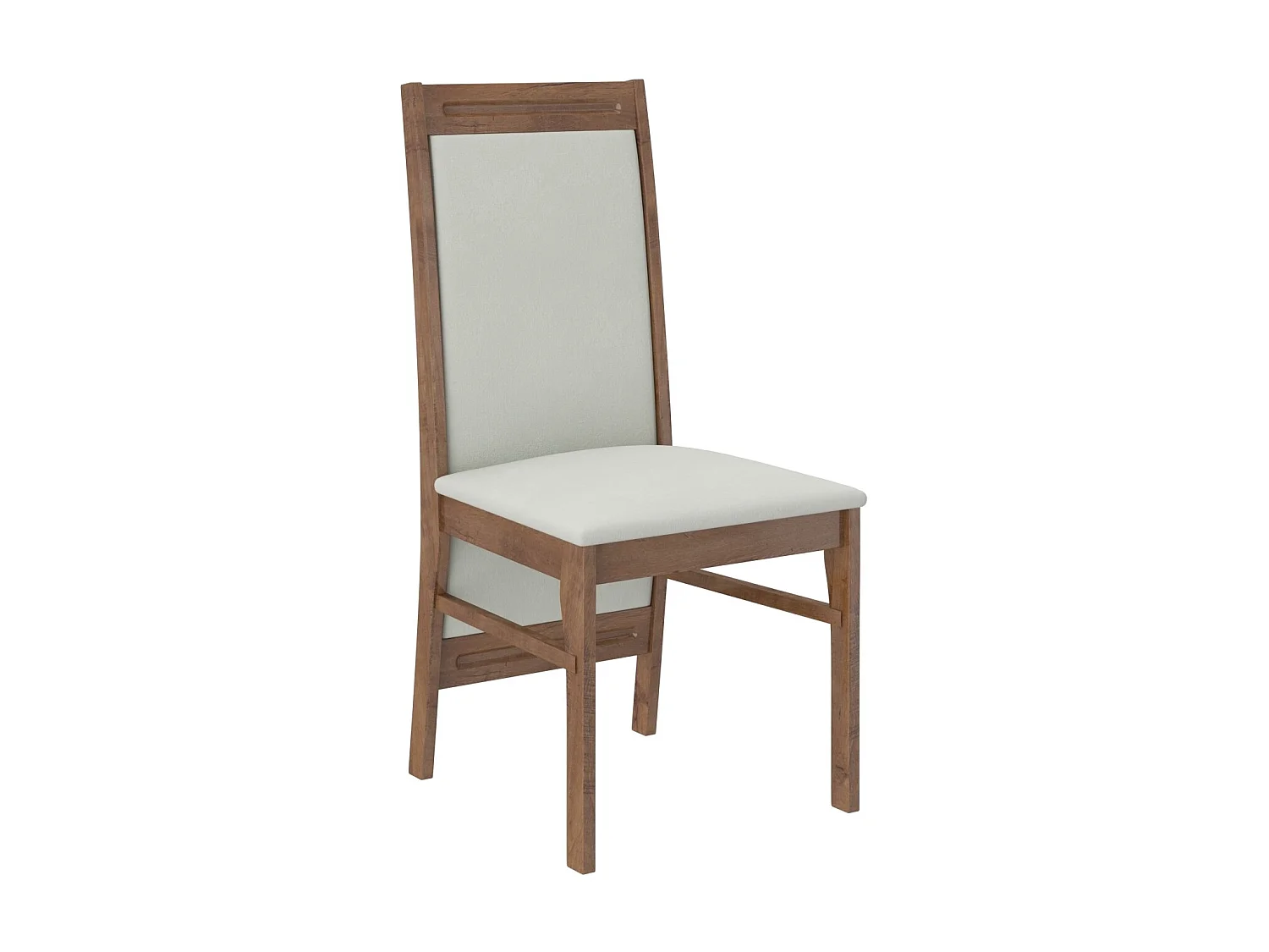 Ensemble table extensible 140-180cm et 6 chaises en bois marron et tissu beige clair Komba
