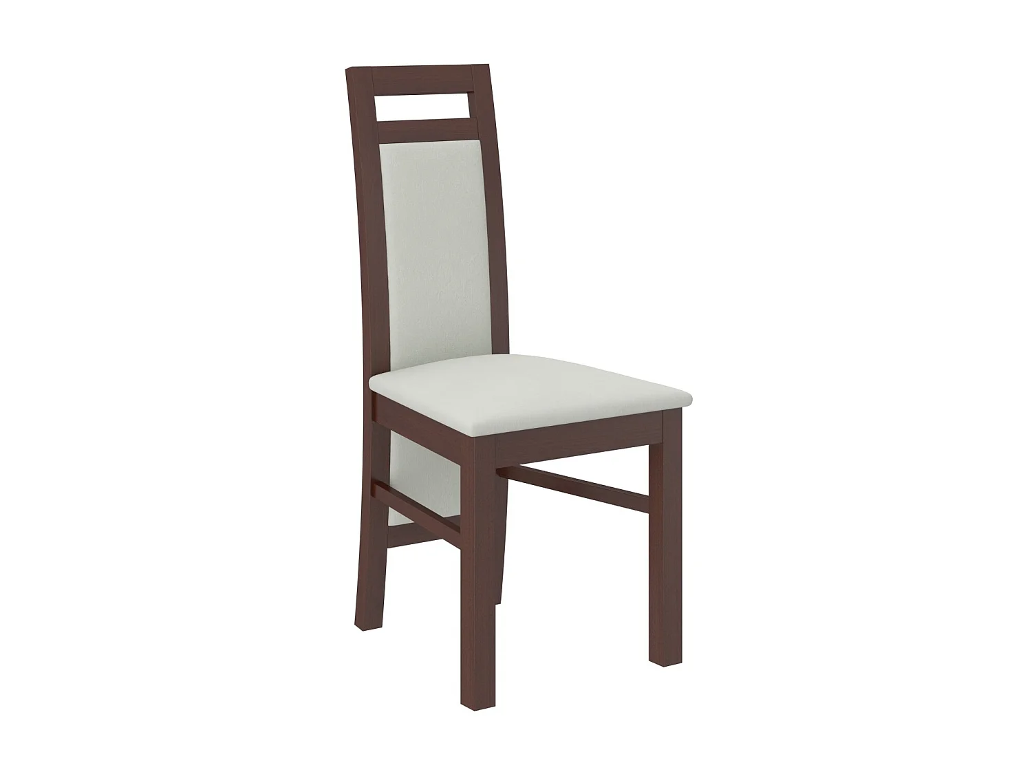 Ensemble table extensible 140-180cm et 6 chaises en bois Noyer foncé et tissu beige clair Mouka