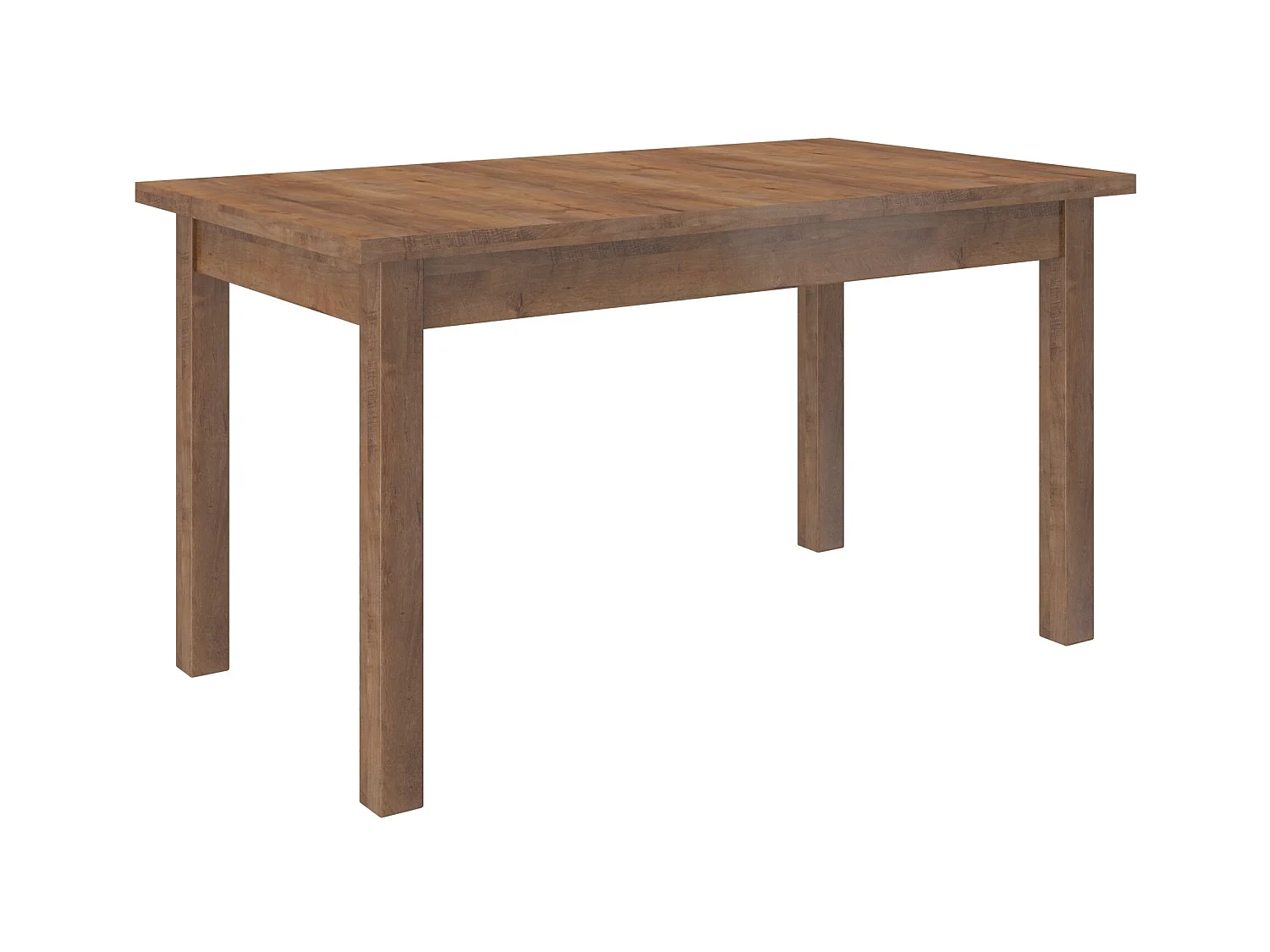 Ensemble table extensible 140-180cm et 6 chaises en bois marron et tissu beige clair Zakria