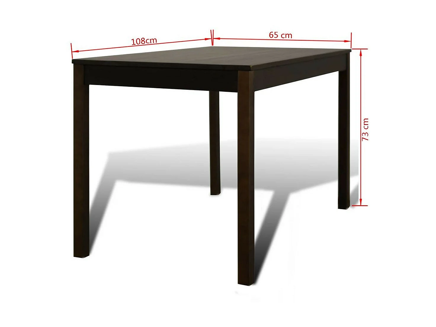 Table de salle à manger et 4 chaises pin massif marron Dina