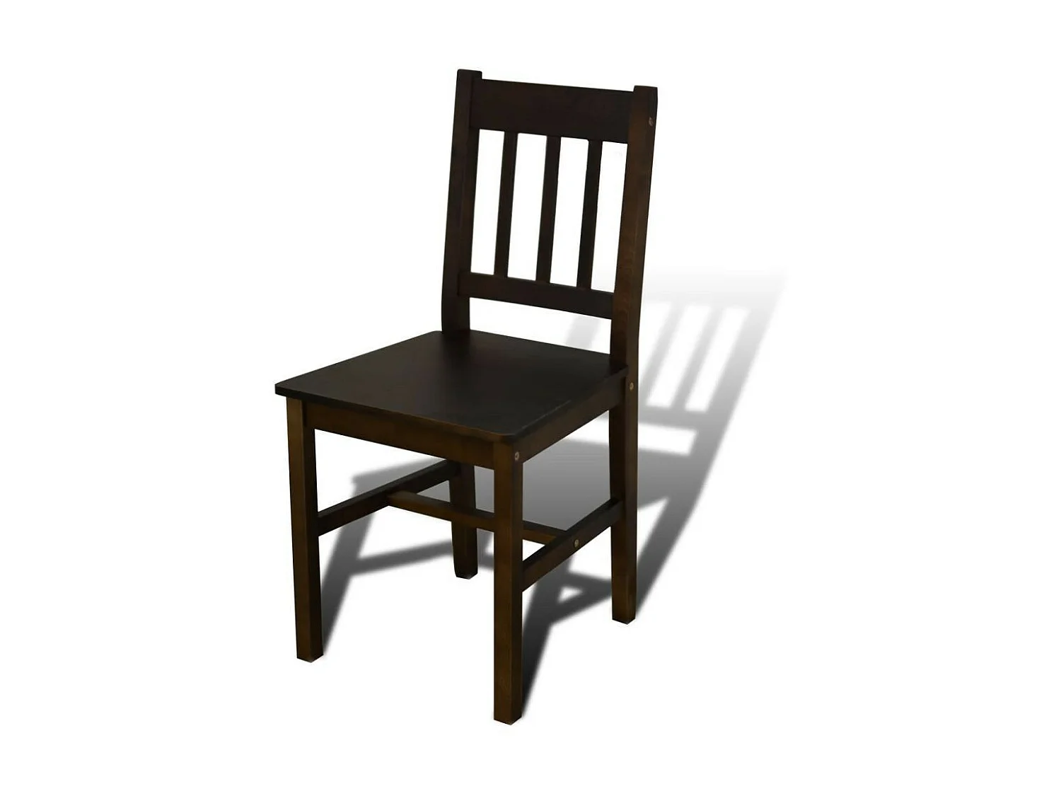 Table de salle à manger et 4 chaises pin massif marron Dina