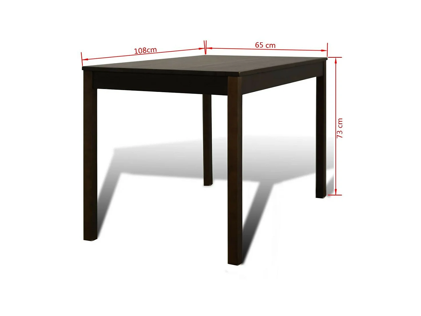 Table de salle à manger et 4 chaises pin massif marron Dina