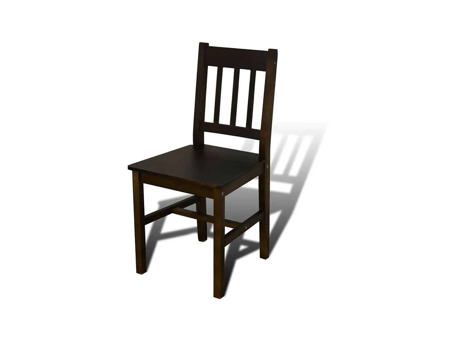 Table de salle à manger et 4 chaises pin massif marron Dina