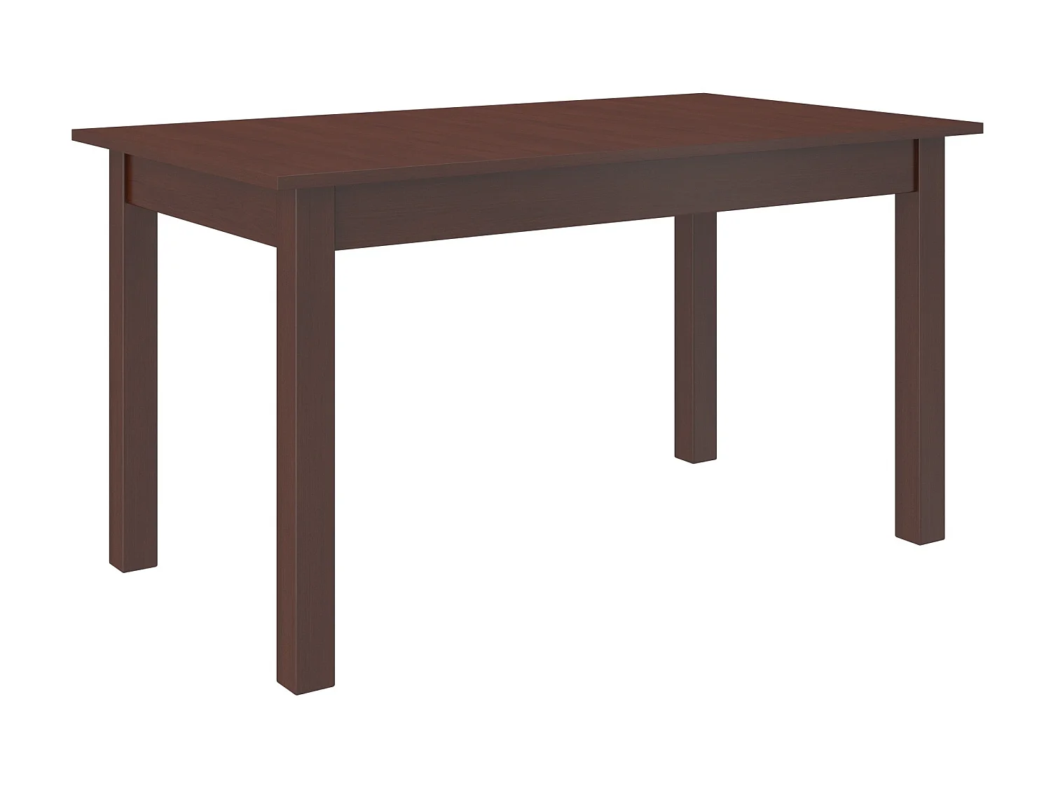 Ensemble table extensible 140-180cm et 6 chaises en bois Noyer foncé et tissu beige clair Klarika