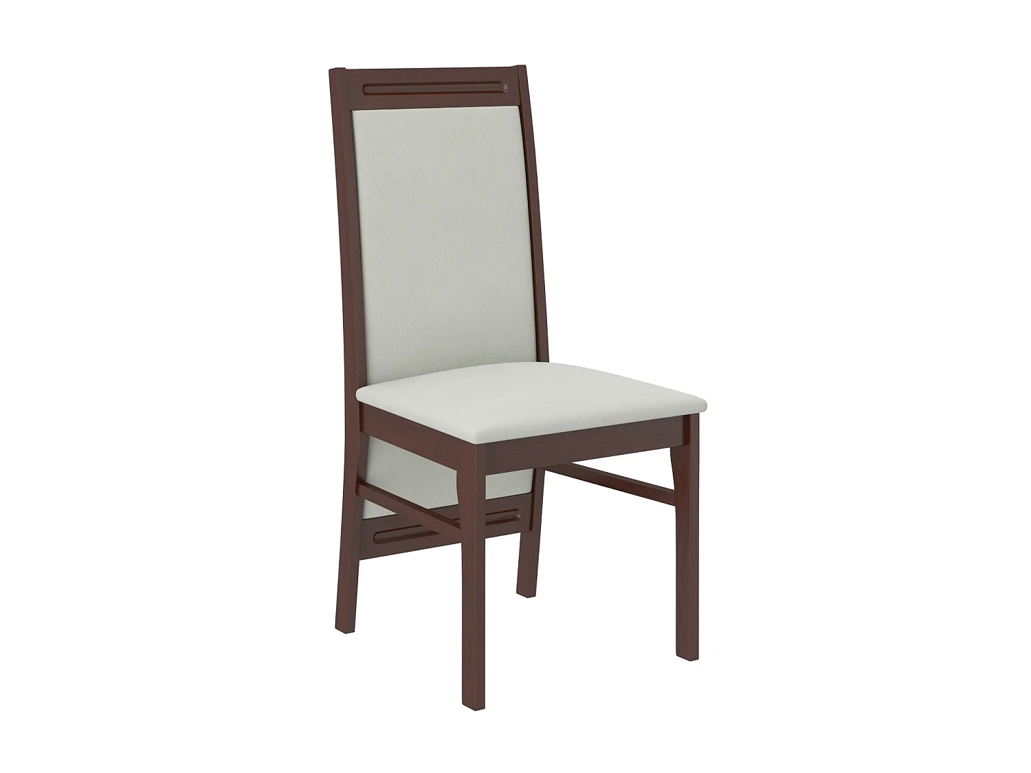 Ensemble table extensible 140-180cm et 6 chaises bois Noyer foncé et beige clair Komba