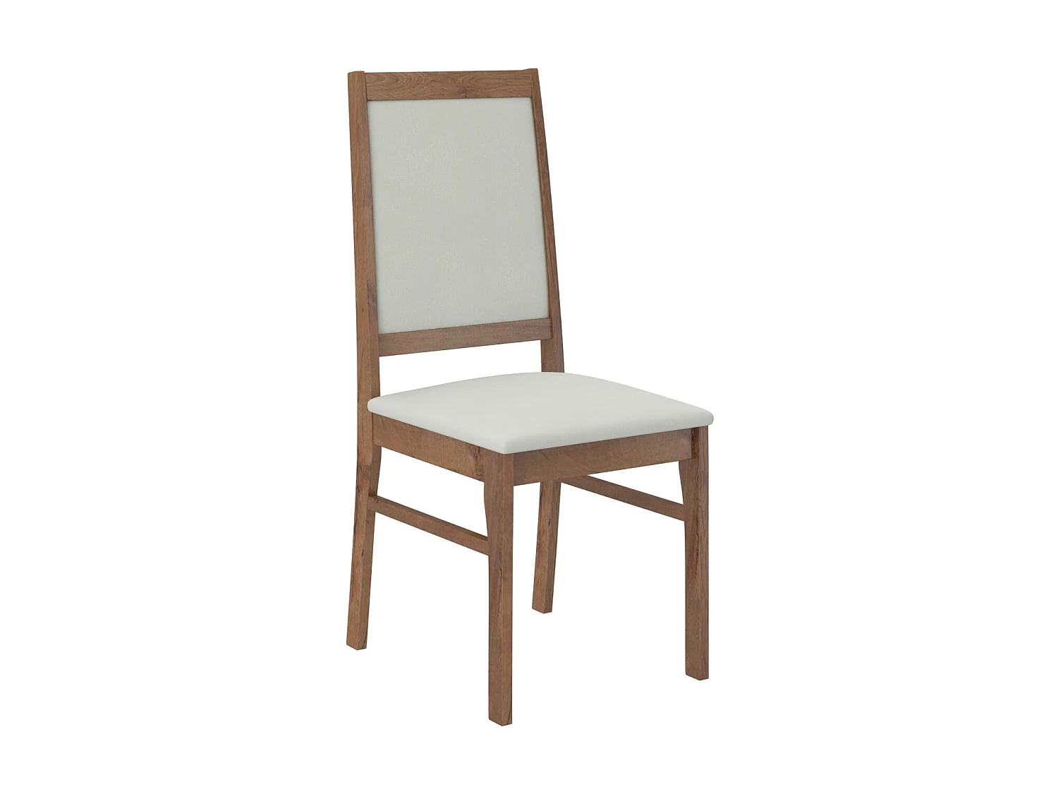 Ensemble table extensible 140-180cm et 6 chaises en bois marron et tissu gris clair Klarika
