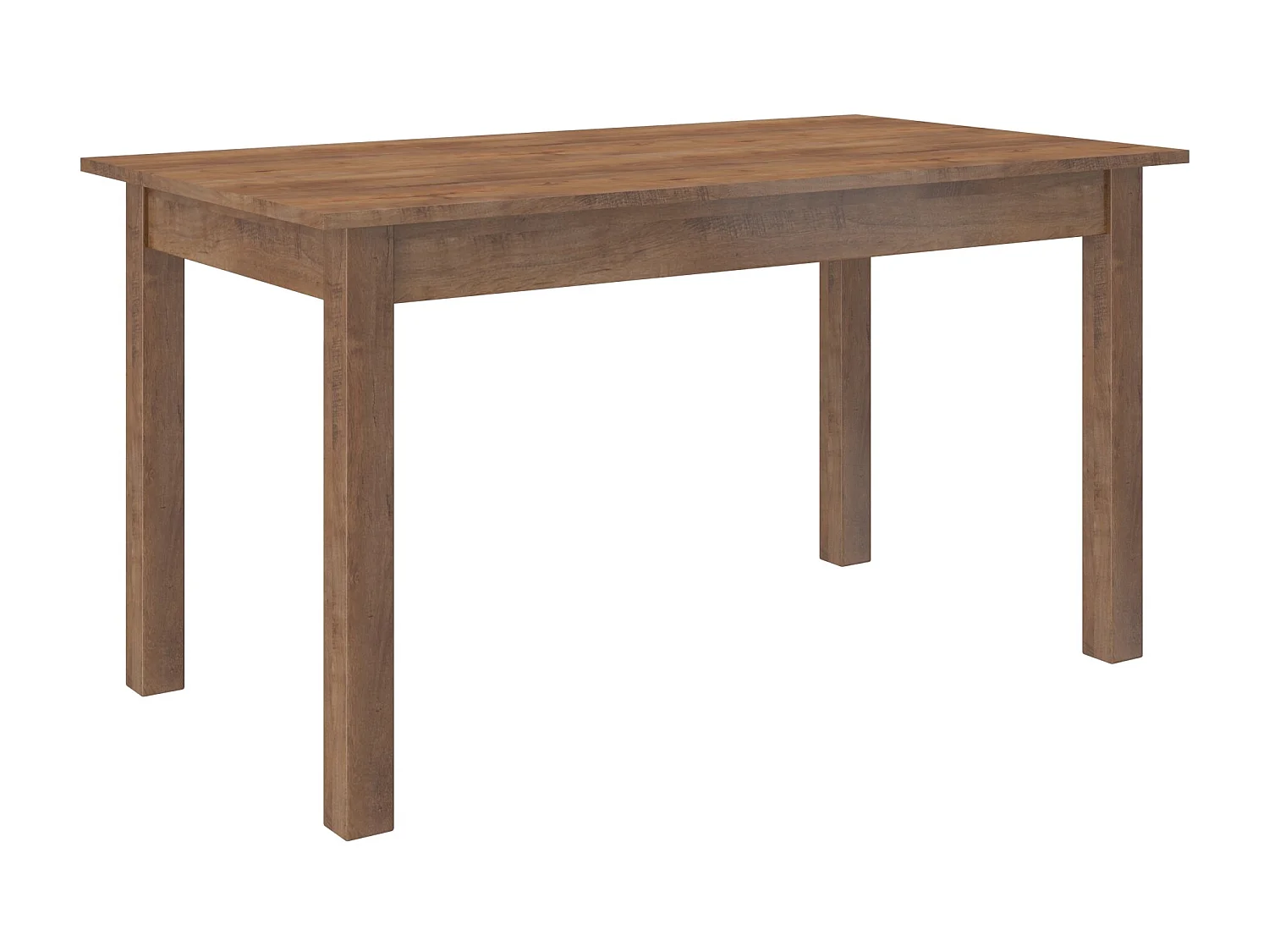 Ensemble table extensible 140-180cm et 6 chaises en bois marron et tissu gris clair Klarika