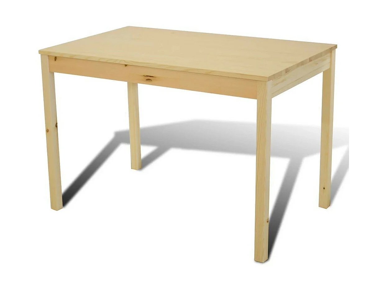 Table de salle à manger et 4 chaises pin massif naturel Vinate