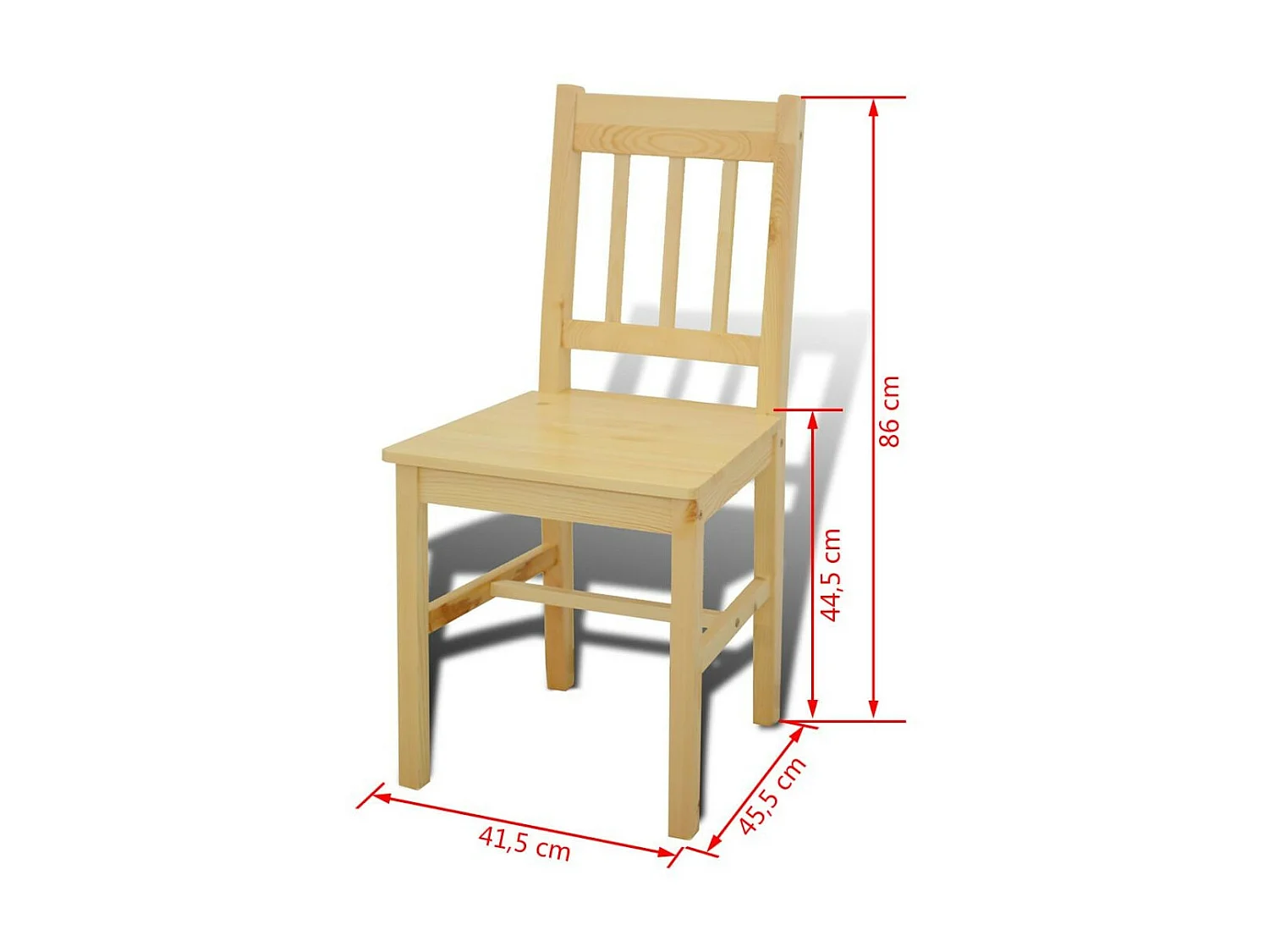 Table de salle à manger et 4 chaises pin massif naturel Vinate