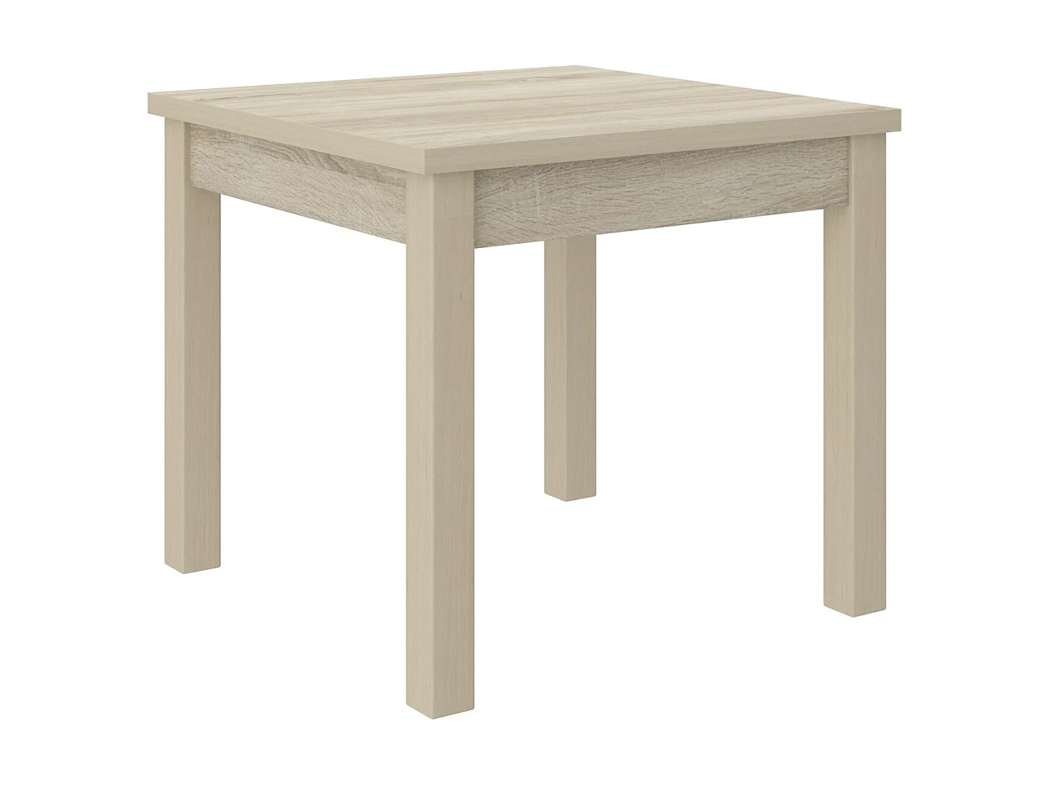 Ensemble table carrée 80-80cm et 4 chaises en bois clair sonoma et tissu gris foncé Opka