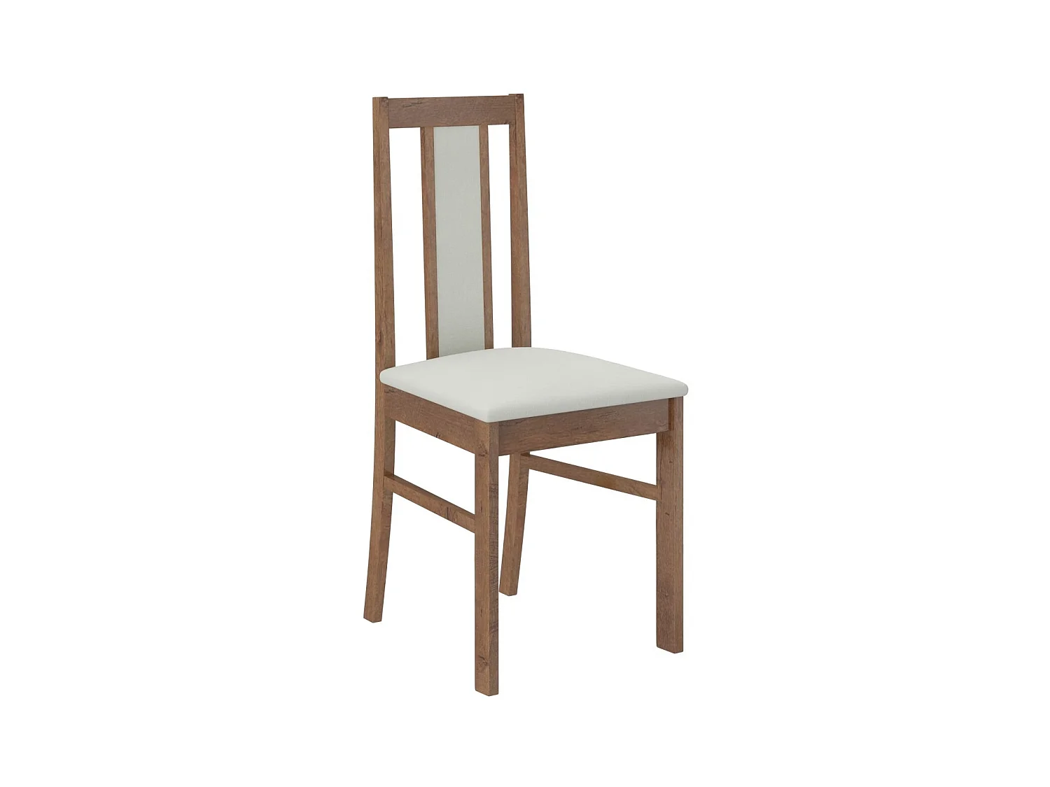 Ensemble table extensible 140-180cm et 6 chaises en bois marron et tissu beige clair Louiza