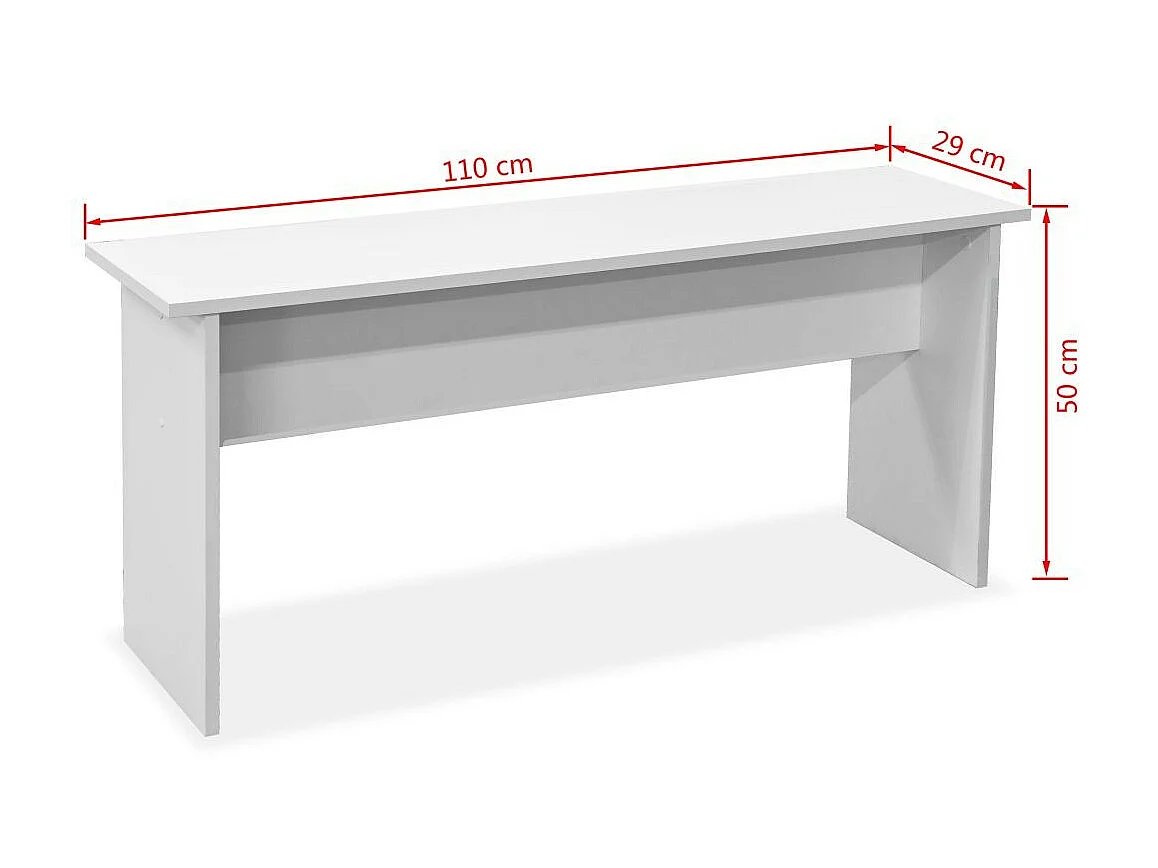 Table et 2 banc bois blanc Kazane