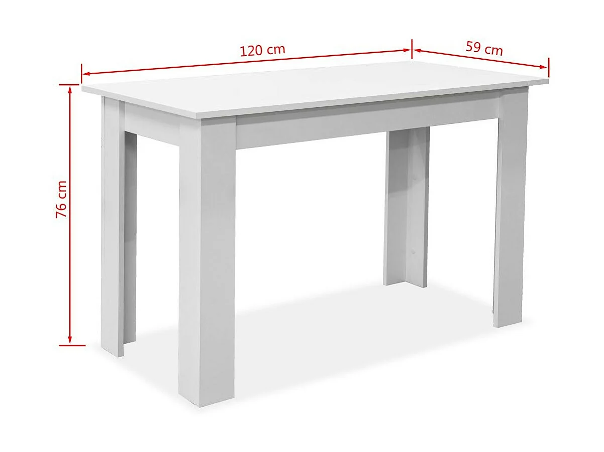 Table et 2 banc bois blanc Kazane