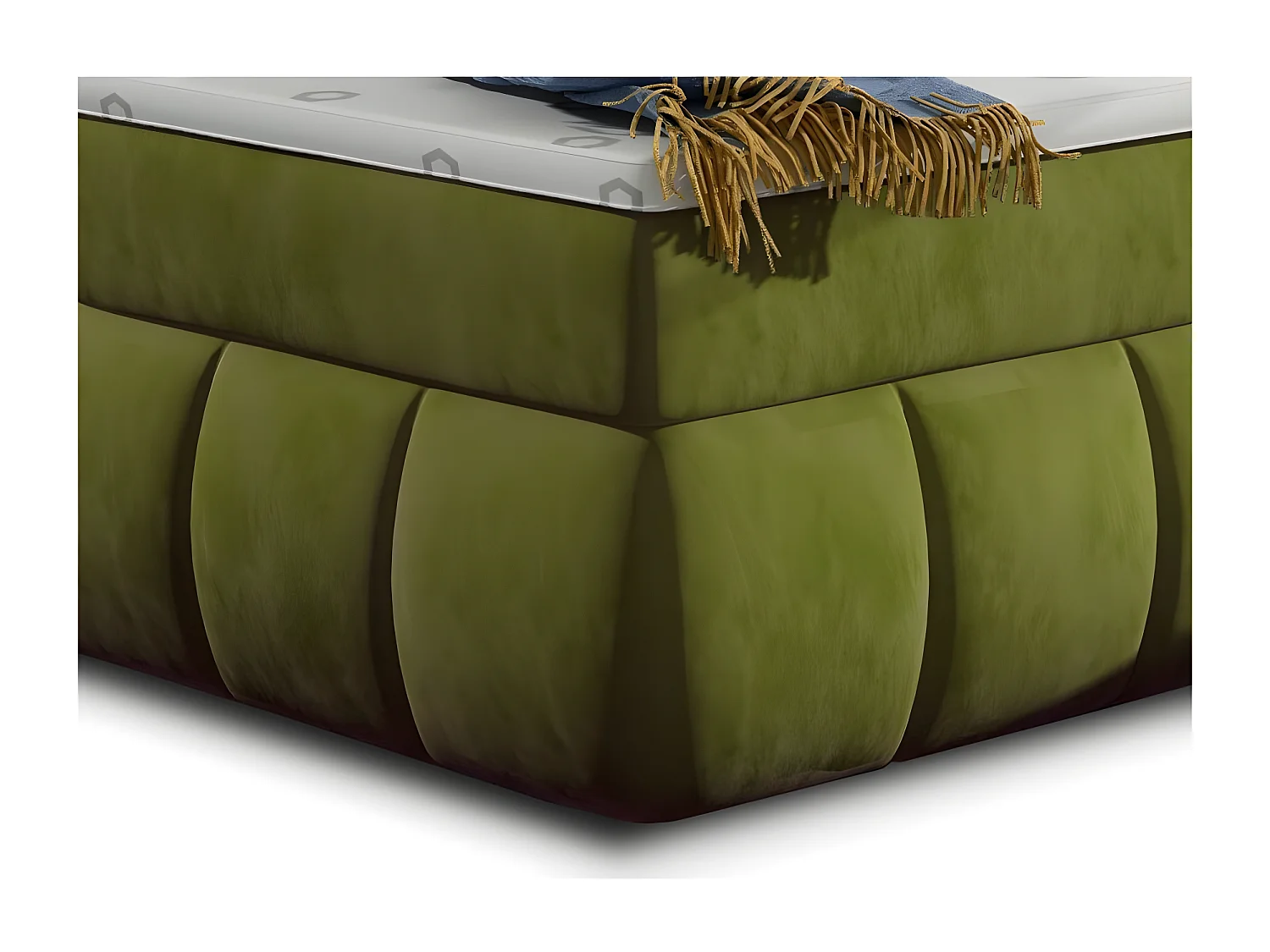 Lit continental matelassé tissu doux vert anis Florencia-140x200