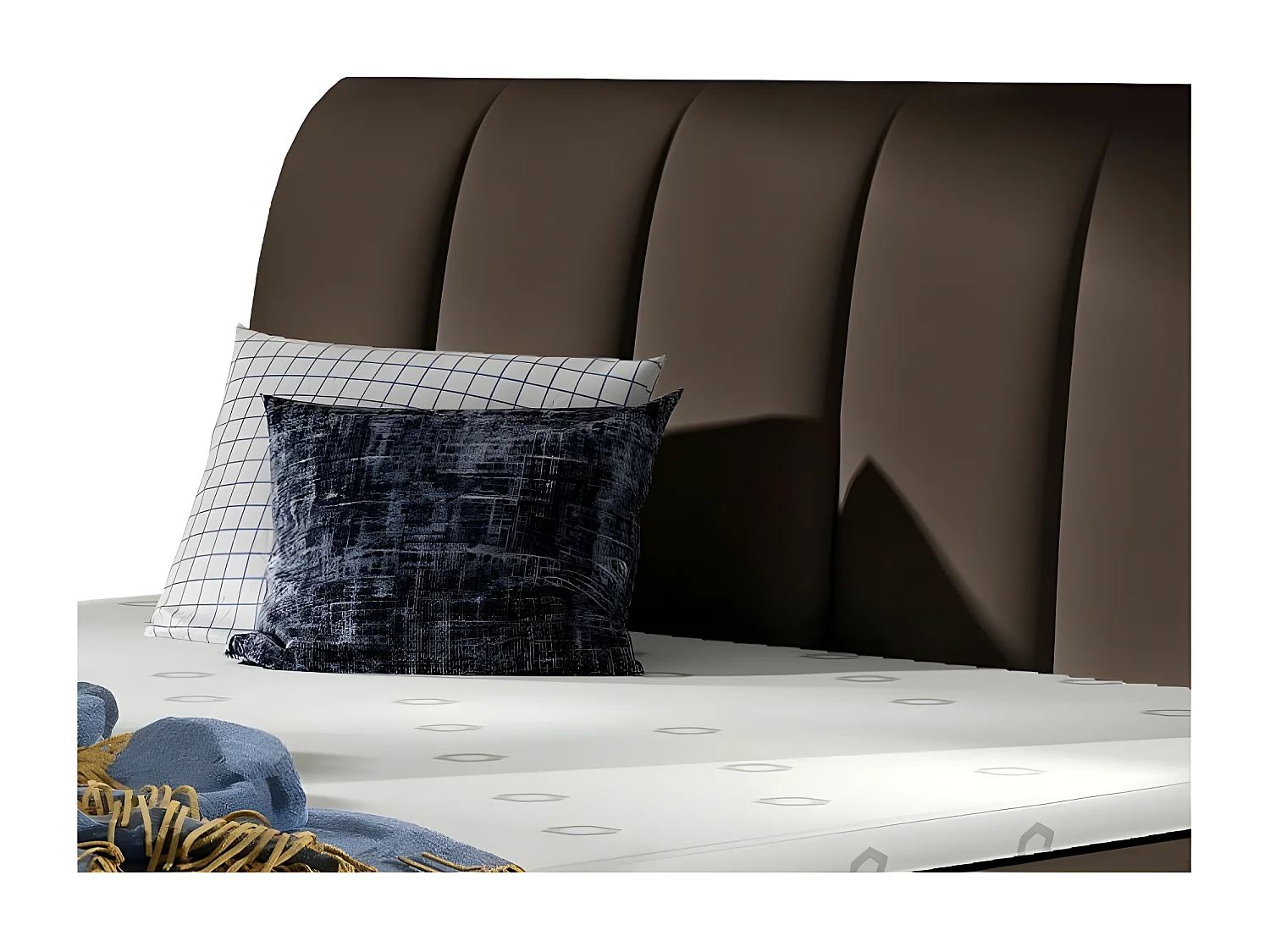 Florencia bruin kunstleer gewatteerd continentaal bed-Slapen 180x200cm