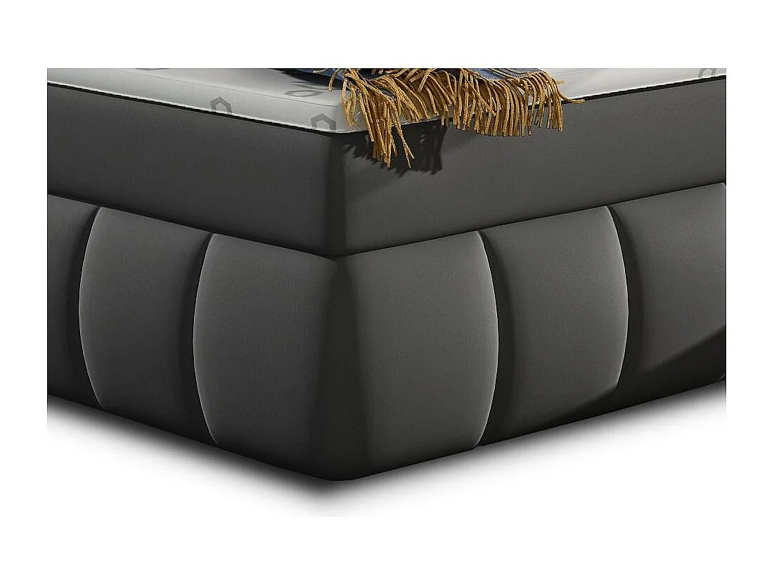 Florencia grijs kunstleer gewatteerd continentaal bed-Slapen 180x200cm