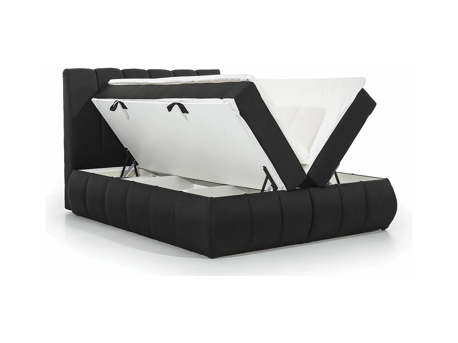 Lit continental matelassé simili cuir gris Florencia-160x200