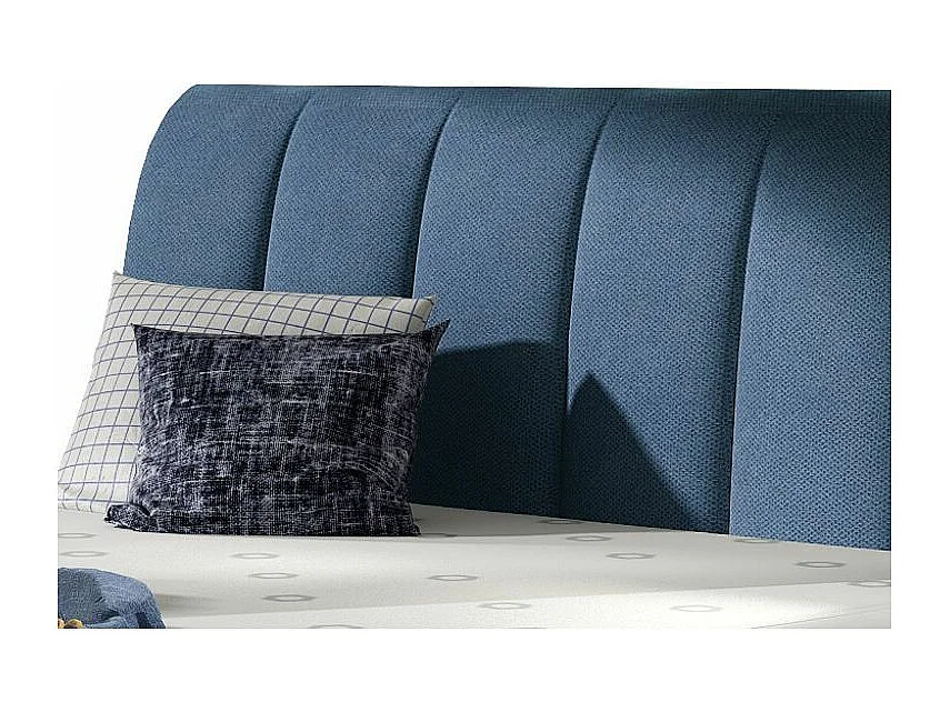 Lit continental matelassé tissu bleu Florencia-180x200