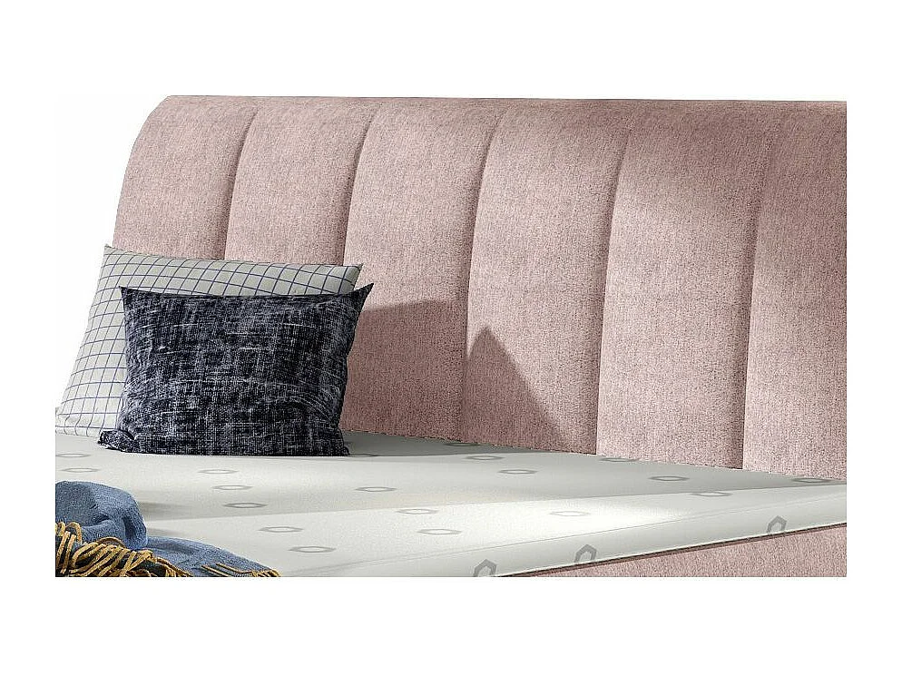 Florencia gewatteerd continentaal bed in roze stof-Slapen 140x200cm